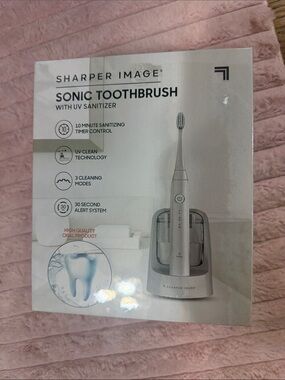 Sharper Image White Sonic Toothbrush with UV Sanitizer